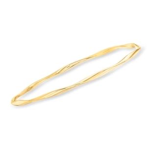 Yellow Gold Twisted Bangle Bracelets